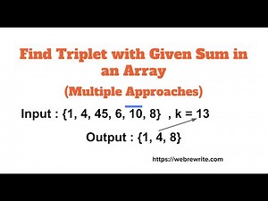 Find Triplet with Given Sum in an Array | Programming Tutorials