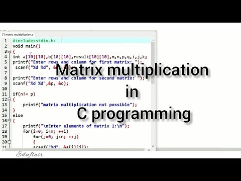 Matrix multiplication in C programming EST102