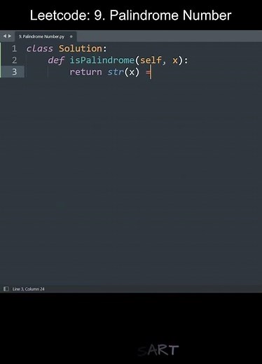 Leetcode 9. Palindrome Number in Python | Python Leetcode | Python Coding Tutorial | Interview