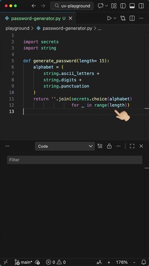 Today I learned to create SECURE passwords in Python