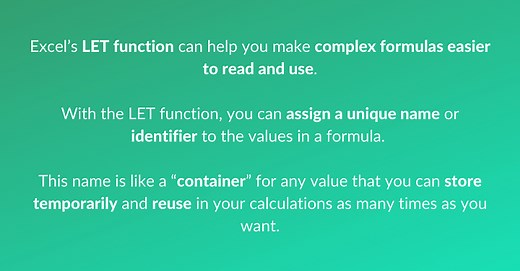 The New Excel LET Function: How to Use It & Why You'll Love it