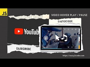 Play And Pause Video On Hover With JavaScript Like YouTube in | 3 Minutes
