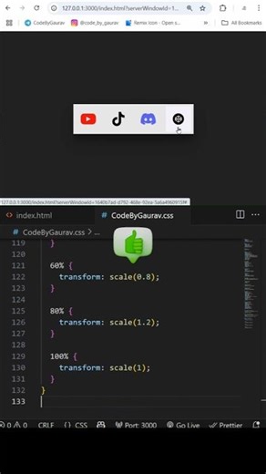 🖱️ Stylish Hover Effects for Social Icons | No JS #webdevelopment #coding #hovereffects #shorts