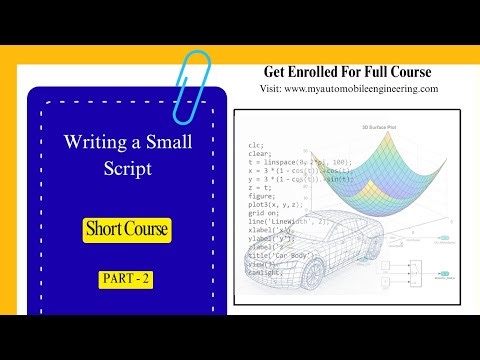 Writing a Small Script in MATLAB M-Scripting | MBD | MATLAB Simulink Course