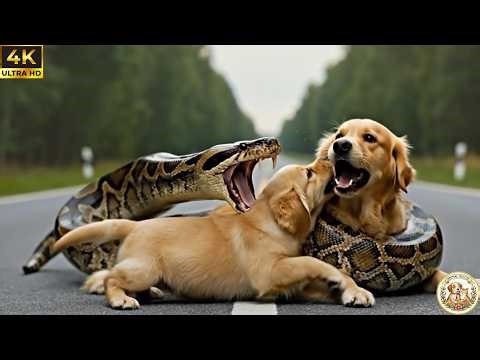 🐍 GIANT Python Strangles Mother Dog! Brave Puppy and Woman Fight for Life! 😱💰Description: