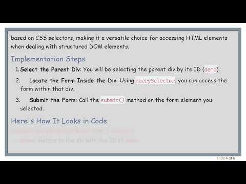 How to Submit a Form by Parent Div in JavaScript