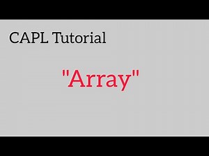 04 Array | CAPL Programming