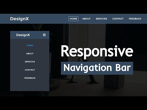 Responsive Navigation Menu Bar using HTML CSS & JavaScript
