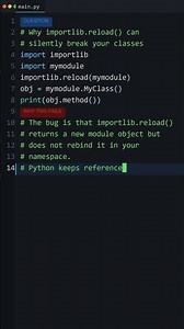Tricky Python Behavior: Why importlib.reload() can silently break your classes #coding #python #ai