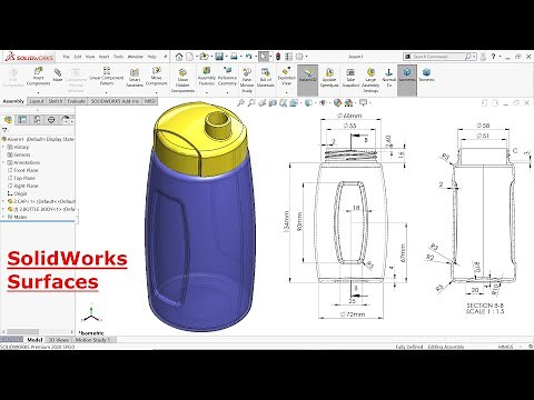 SolidWorks Surfaces Tutorial Bottle Assembly