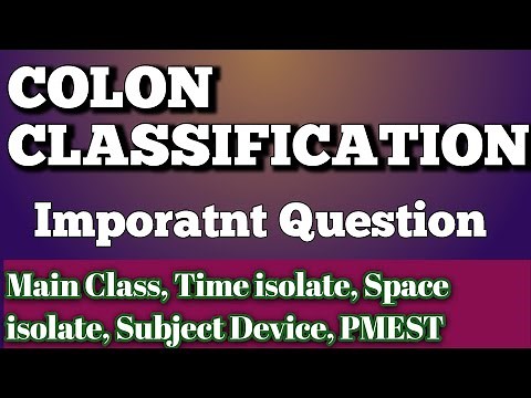colon classification in library science || colon classification important question #vmou #library