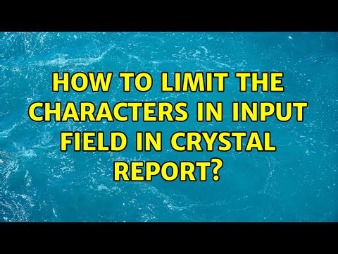 How to limit the characters in input field in crystal report?