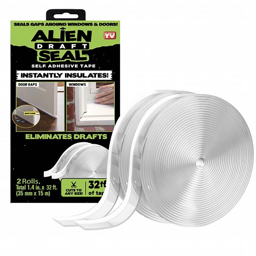 Alien Seal Draft Seal Weatherstrip Window Door Seal Strip Windproof Clear Sealing Tape Self Adhesive Draft Seal Tape 2 Rolls