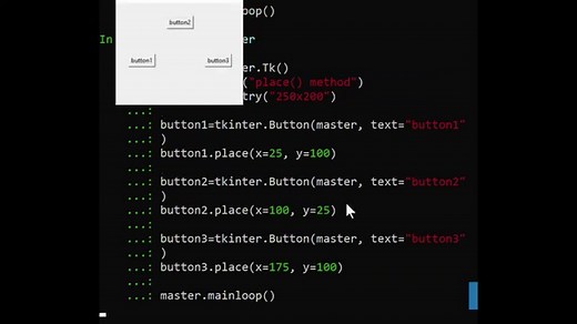 How To Position Buttons In Tkinter With Place (Demo and Codes)