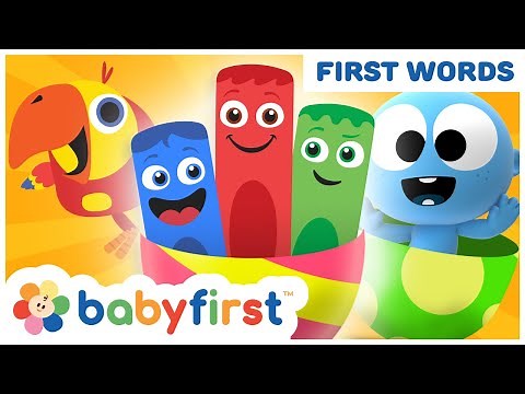 Toddler Learning Video Words w Color Crew & Larry | Baby Learning First Words & ABC | Baby First TV