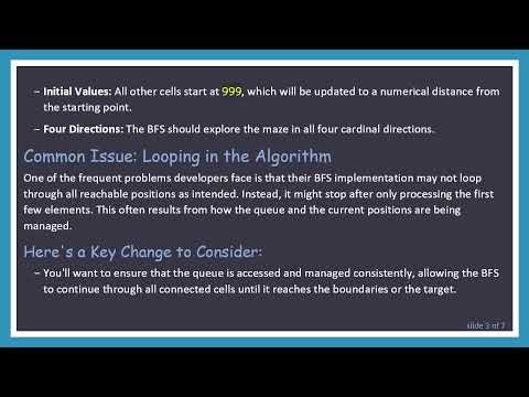 Using a BFS Algorithm for Solving Mazes