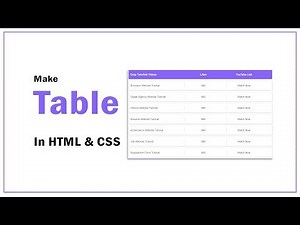 How To Create Table In HTML And CSS | HTML Website Tutorials