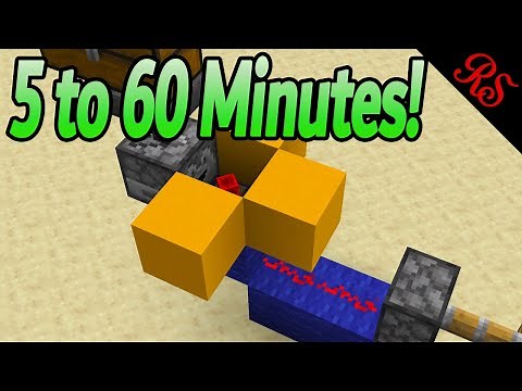 5 to 60 Minute Redstone Clocks - Minecraft