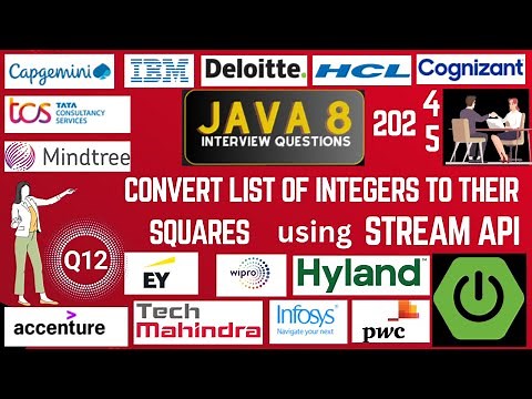 Java 8 Stream API Interview Questions: How to Convert List of Integers to Their Squares Using Java 8