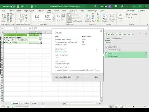 How to refresh Excel sheet automatically