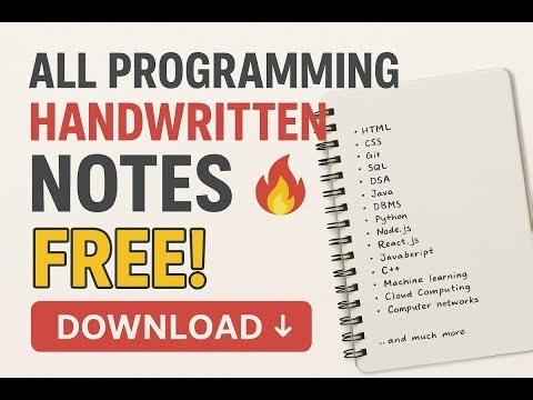 💻 Complete Programming Notes (Handwritten) | FREE Google Drive Download 🔥
