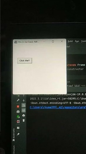 create click button using basics AWT java.