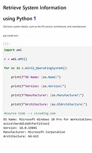 Retrieve System Information using Python | Python Coding