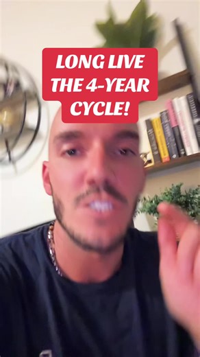 Too many people are screaming that the Bitcoin 4-year cycle is dead. But they are delusional. How can it be dead when everything happened the way it was supposed to? Bitcoin hit its all-time-high almost exactly 1,065 days after the bear market bottom … which is what happens every single time. This time was NOT different! #bitcoin #crypto #cryptonews #stocks #fyp