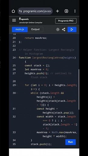 Maximal Rectangle in Binary Matrix | LeetCode JavaScript Solution | Histogram + Stack