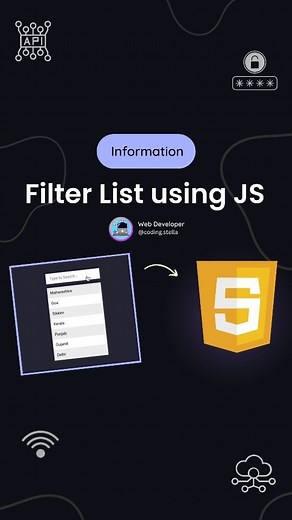 HopeUI | Programming | Tech | UIUX on Instagram: "JavaScript Filter List 🚀 JavaScript filter list search is a method for filtering and searching through a list of items using JavaScript. 🔥 This technique enables users to swiftly locate specific items in a list by entering search criteria. 🫣 By default, JavaScript filter list search is case-sensitive, meaning that the search will only match items with the exact same casing as the search term entered by the user. Don't forg