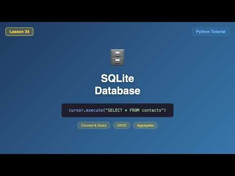 Create, Read, Update, Delete with sqlite3, Tutorial - Python SQLite part I , #34