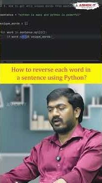 How do you reverse each word in a sentence using Python?| Ashok IT#PythonInterviewQuestions