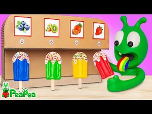 Pea Pea Plays With Fruit Ice Cream Vending Machine – Clay Stop Motion Animation