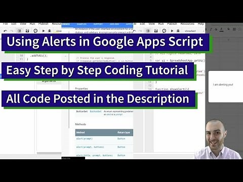 Easily Use Alerts in Google Apps Script - Code Shared in the Description