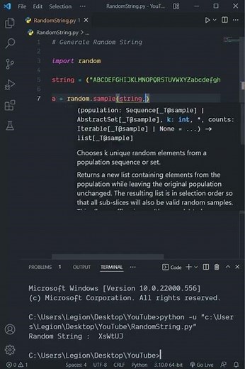 Generate Random String using random module | Python Programming
