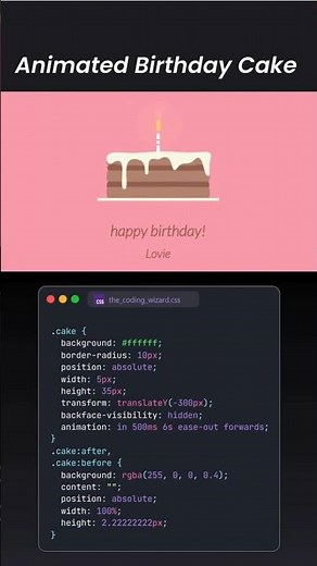 Happy Birthday Cake Animation using HTML & CSS 🎂 | Creative Web Design Idea