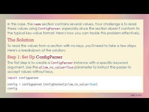How to Read All Words Under a Section in ConfigParser Using Python