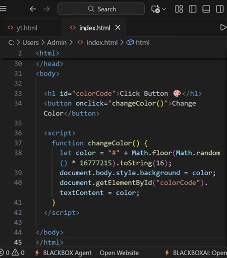 random color generator using html and js #coding #memes #programming #couple #python #new #news #fun