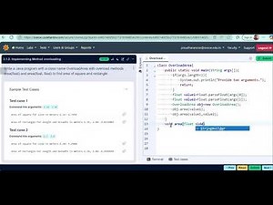 Method Overloading in Java | Area Calculation Example |