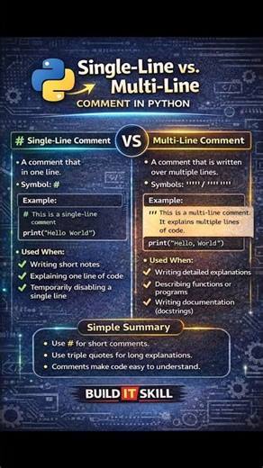 Single vs Multi Line Comment in Python #python #shorts