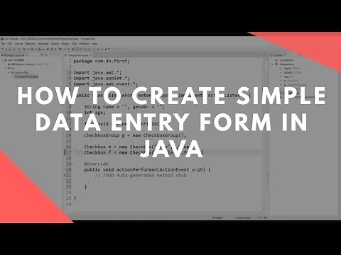How to Create Simple DataEntry Form in Java