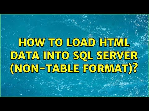 How to load HTML data into SQL Server (non-table format)?