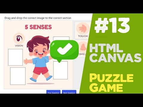 #13 Learn Canvas by creating a puzzle game in JavaScript and PHP | Quick programming tutorial