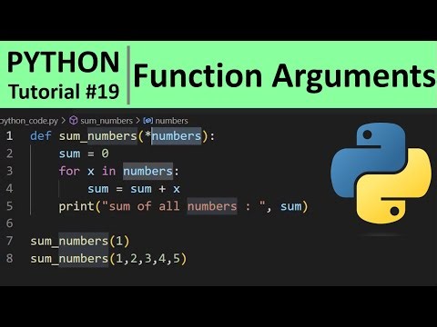 Python Tutorial #19 - Function Arguments in Python Programming