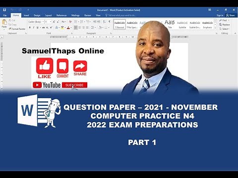 QUESTION PAPER - NOV 2021 - COMPUTER PRACTICE N4