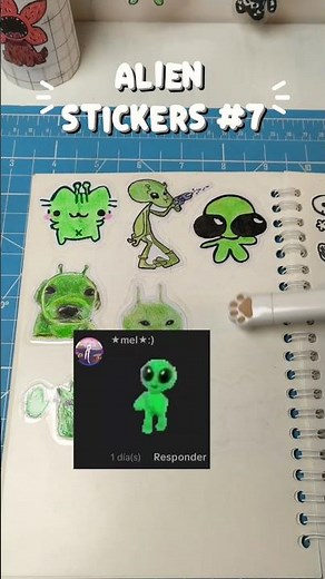 alien stickers parte 7 #painting #aliens #stickers #diy #papercraft