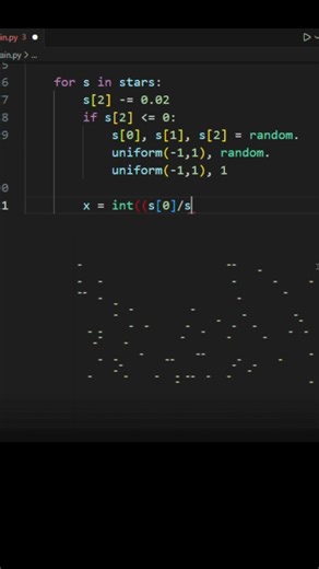 Python Warp Speed Animation 🚀 | Starfield Effect in Terminal (No Libraries)