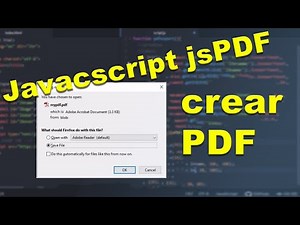 How to create a pdf file using Javascript with jsPdf Library