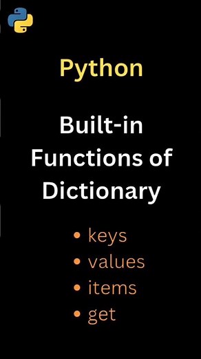 Built-in Functions of Dictionary | Python Programming #python #function #dictionary