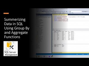 Summerizing Data in SQL Using Group By and Aggregate Functions